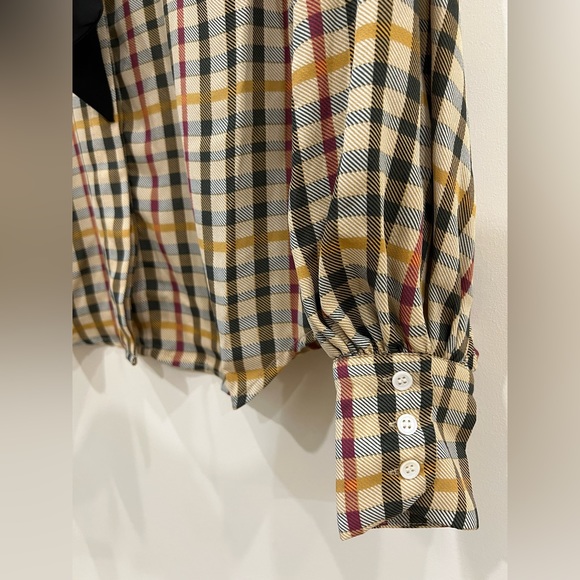 CeCe Button-Up Bow-Neck Blouse - Size XS - Picture 7 of 9